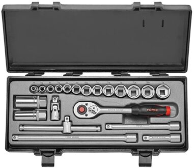 Force 3212 3/8 Doppenset 6-kant SAE 21 delig 3212