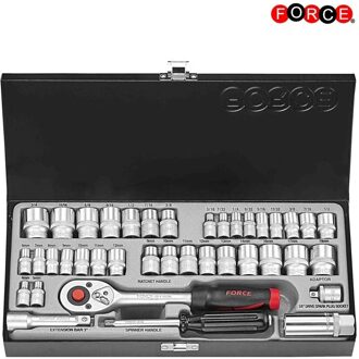 Force 3391 3/8 Doppenset 12-kant SAE 39 delig 3391