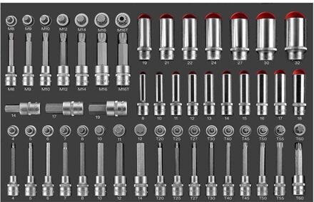 Force Doppen & Bitdoppenset 1/2" (EVA) 68-delig 4685