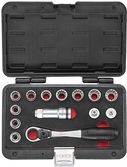 Force Doppenset 3/8" Veeltand 14-delig 3143