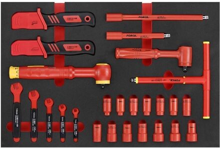 Force geïsoleerde doppen- en sleutelset 26-delig (EVA) 3262