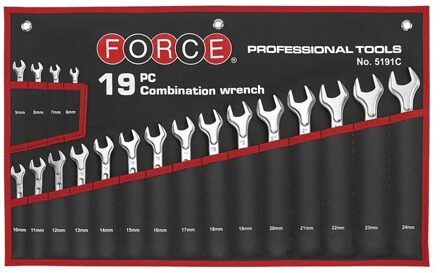 Force Steekringsleutelset met tas 19-delig 5191C