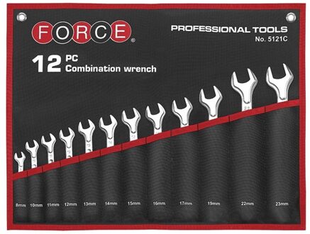 Force Steekringsleutelset SAE met tas 12-delig 5121SC
