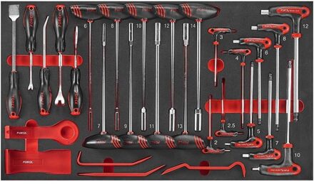 Force trekker, schraper- en sleutelset 29-delig (EVA) 5292