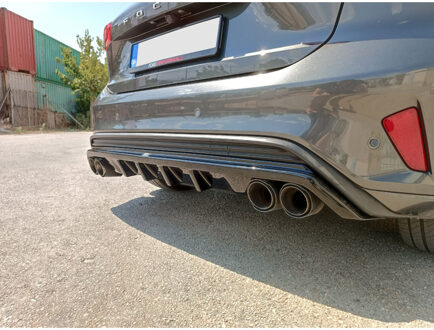 Ford Achterbumperskirt (Diffuser) passend voor Ford Focus IV ST/ST-Line HB 2018-2022 (ABS Glanzend Zwart) DXRFO07
