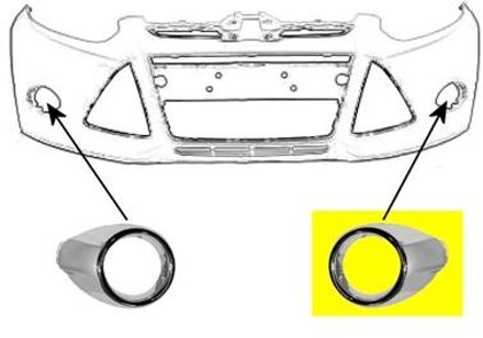 Ford BUMPERGRILL ONDER LINKS + MISTLICHTGAT + Chrome Buiten 1945597