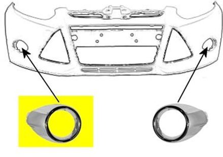 Ford BUMPERGRILL ONDER RECHTS + MISTLICHTGAT + Chrome Buiten 1945598