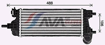 Ford Intercooler, inlaatluchtkoeler FD4662