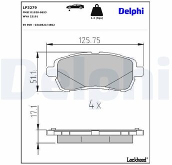 Ford Jeu De Plaquettes De Frein LP3279