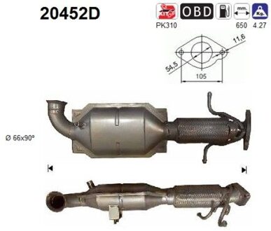 Ford Katalysator 20452D