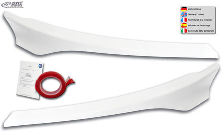 Ford Koplampspoilers passend voor Ford Transit Custom & Tourneo Custom Facelift 2018- (ABS Glanzend Wit) RDKFO13W