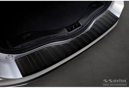 Ford Matzwart RVS Bumper beschermer passend voor Ford Mondeo V Wagon 2014- 'Ribs' AV240318