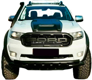 Ford Oneway Motorkapluchtinlaat (Scoop) passend voor Ford Ranger T7/T8 2015-2022 - Matzwart OWBS06002