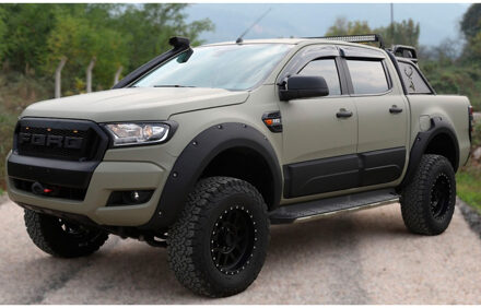 Ford Oneway Set deurpanelen passend voor Ford Ranger T6/T7/T8 2012-2022 - Glanzend zwart OWBC05004G