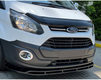 Ford Oneway Voorspoilerlip passend voor Ford Transit Custom MK1 2012-2018 - Glanzend zwart OWFS01005