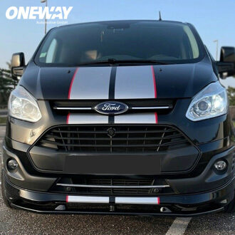 Ford Oneway Voorspoilerlip passend voor Ford Transit Custom MK1 Sportline 2012-2023 - Glanzend zwart OWFS01006