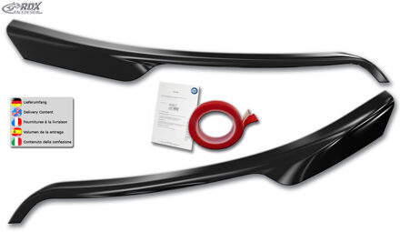 Ford RDX Racedesign Koplampspoilers passend voor Ford Transit (zilveren halogeenkoplampen) 2014- (ABS Gla RDKFO16B