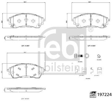 Ford Remblokkenset, schijfrem 197224