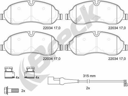 Ford Remblokkenset, schijfrem 220340070300