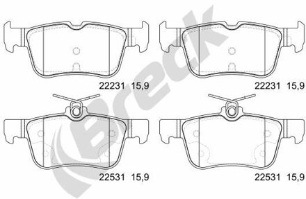 Ford Remblokkenset, schijfrem 225310070200