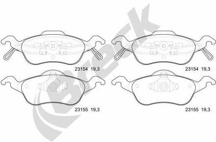 Ford Remblokkenset, schijfrem 231540070200
