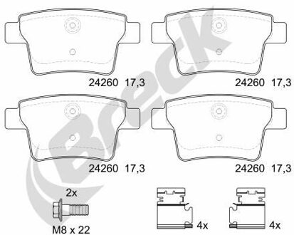 Ford Remblokkenset, schijfrem 242600070400