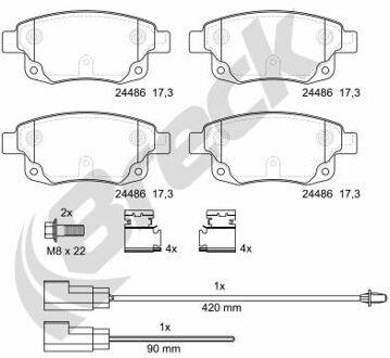 Ford Remblokkenset, schijfrem 244860070210