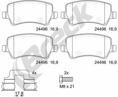 Ford Remblokkenset, schijfrem 244960070200