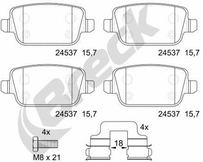 Ford Remblokkenset, schijfrem 245370070200