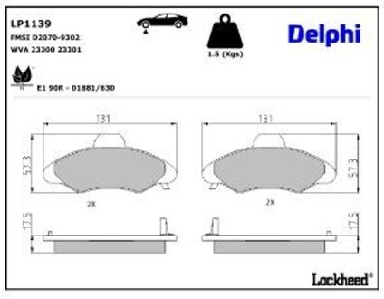Ford Remblokkenset, schijfrem LP1139