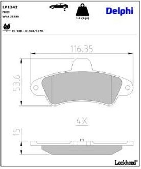 Ford Remblokkenset, schijfrem LP1242