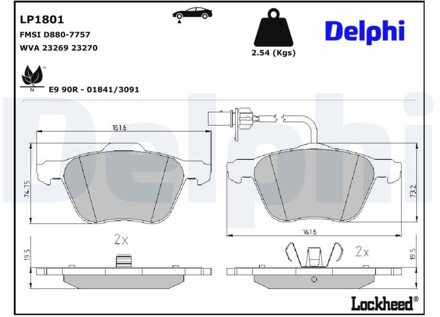 Ford Remblokkenset, schijfrem LP1801