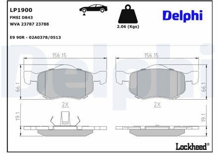 Ford Remblokkenset, schijfrem LP1900