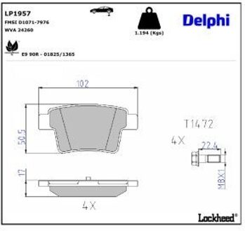Ford Remblokkenset, schijfrem LP1957