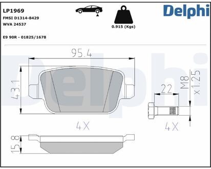 Ford Remblokkenset, schijfrem LP1969