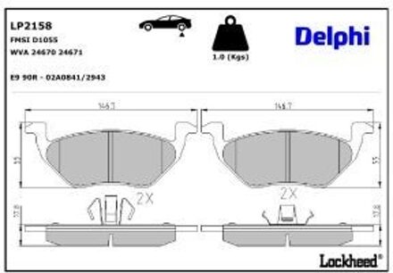 Ford Remblokkenset, schijfrem LP2158