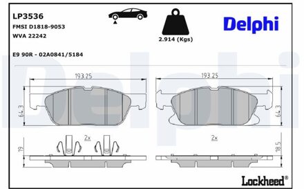 Ford Remblokkenset, schijfrem LP3536