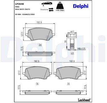 Ford Remblokkenset, schijfrem LP3648