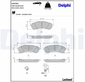 Ford Remblokkenset, schijfrem LP3707