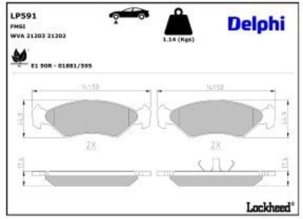 Ford Remblokkenset, schijfrem LP591