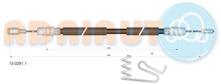 Ford Trekkabel, parkeerrem 1302811