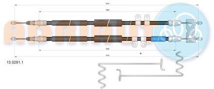 Ford Trekkabel, parkeerrem 1302911