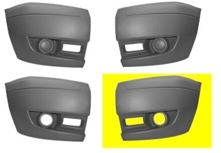 Ford VOORBUMPERBLAD HOEK LINKS met MISTLICHTGAT 1985565