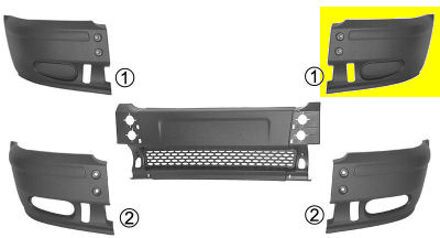 Ford VOORBUMPERBLAD HOEK LINKS zonder MISTLICHTGAT 1898563
