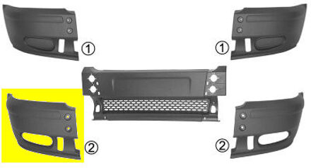 Ford VOORBUMPERBLAD HOEK RECHT met MISTLICHTGAT 1898566