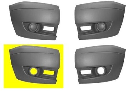 Ford VOORBUMPERBLAD HOEK RECHT met MISTLICHTGAT 1985566