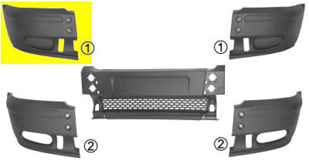 Ford VOORBUMPERBLAD HOEK RECHT zonder MISTLICHTGAT 1898564