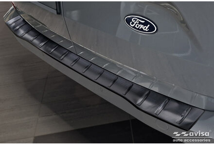 Ford Zwart RVS Achterbumperprotector passend voor Ford Transit Custom 2023- 'Ribs' AV245332