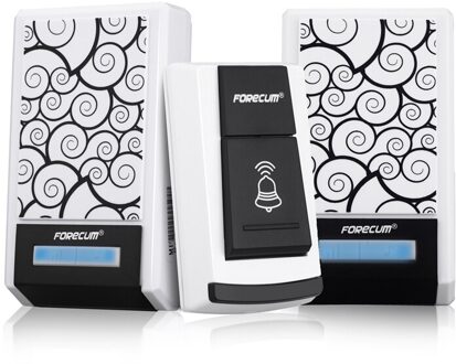 Forecum 5F Smart Draadloze Deurbel Waterdicht met Twee Ontvangers DC Deurbel 36 Chimes 100 m Bereik voor Thuiskantoor