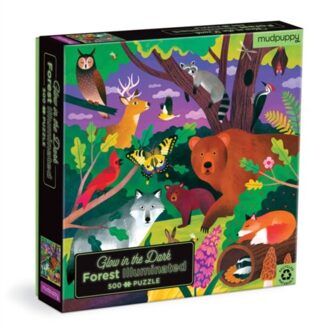 Forest Illuminated 500 Piece Glow In The Dark Puzzle - Mudpuppy